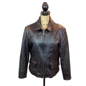 NWOT Leather Limited Insulated Leather Jacket Womens Large Black